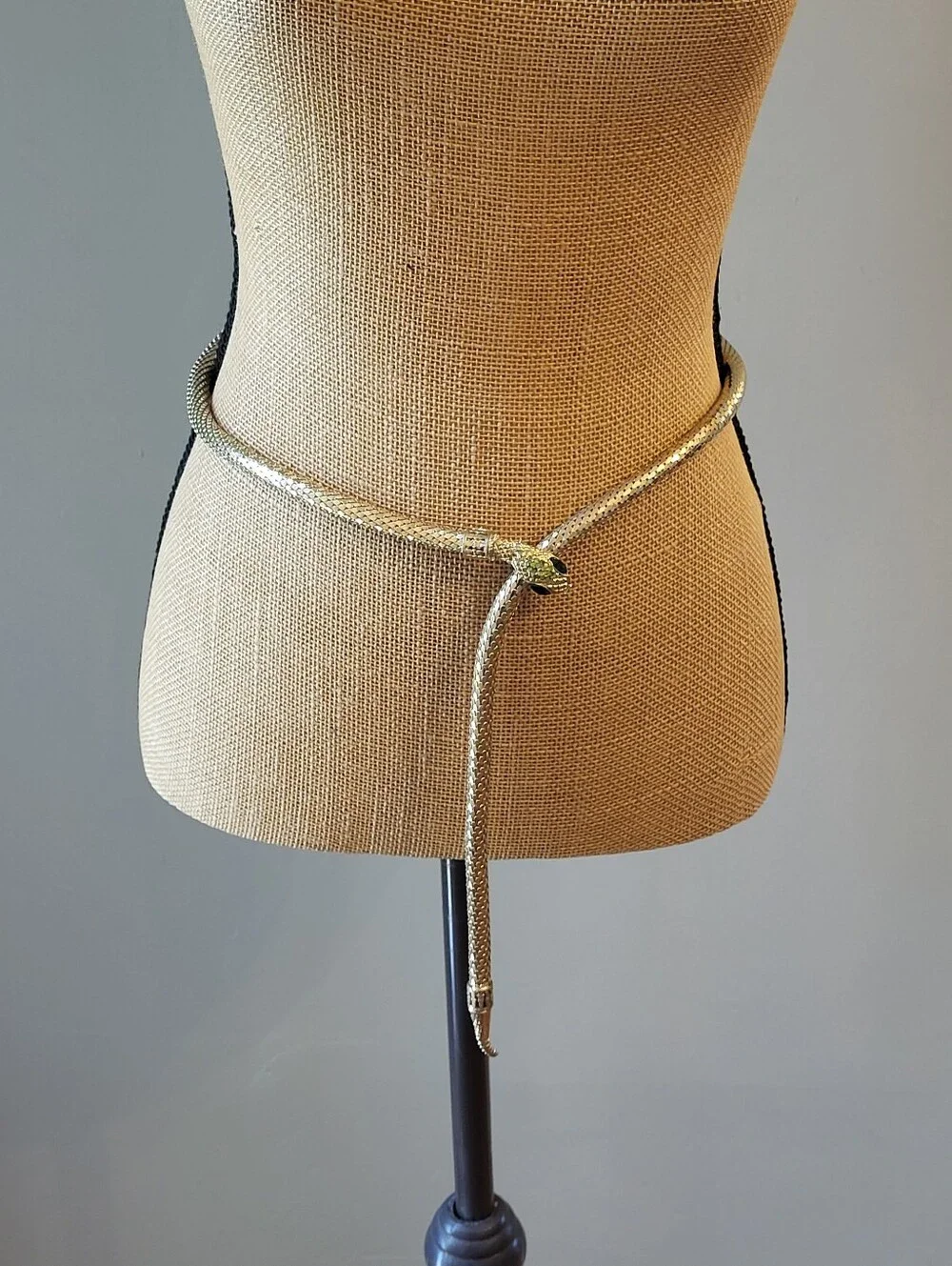 Whiting Davis Vintage 60s Goldtone Oromesh Serpent Belt/Lariat Necklace 38